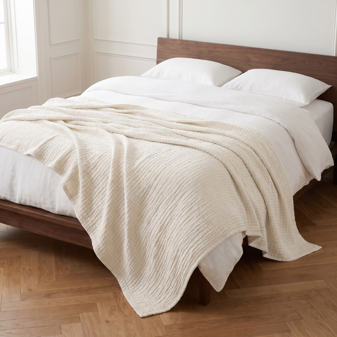 Cotton Muslin Blanket (1+1 Free)