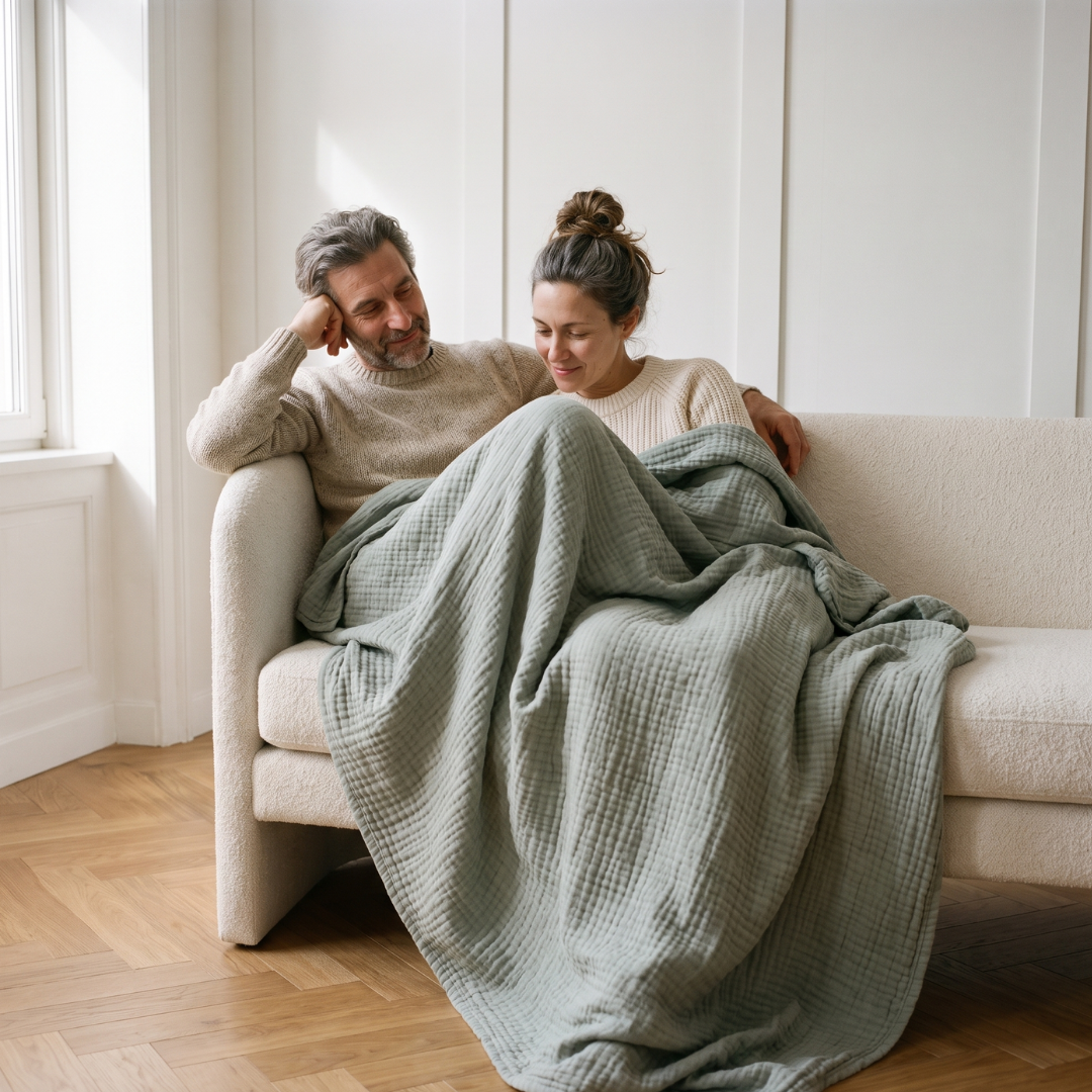 Cotton Muslin Blanket (1+1 Free)