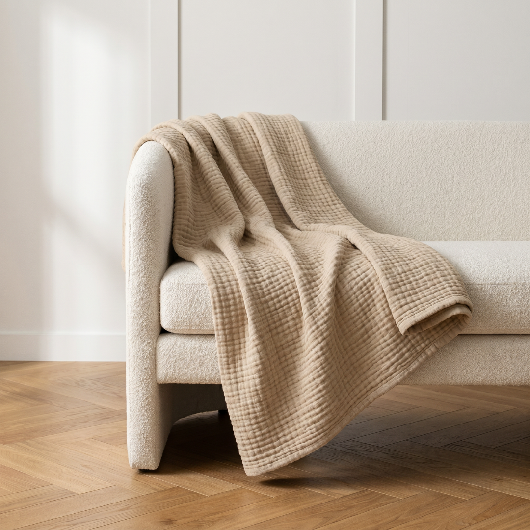 Cotton Muslin Blanket (1+1 Free)